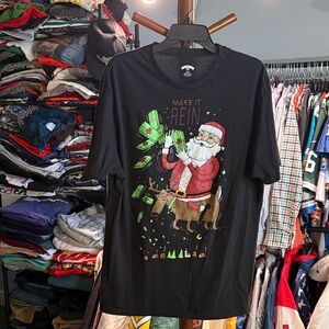 Santa Black T-Shirt - Christmas